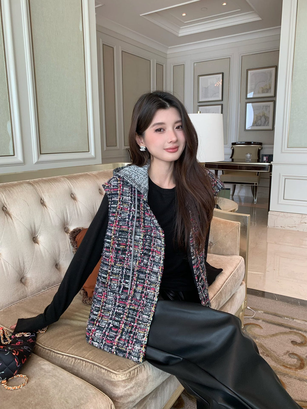 CHANEL 25S ROUND NECK TWEED VEST STYLE 152