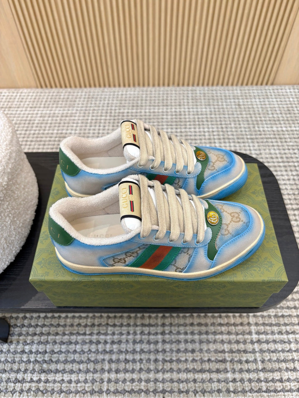 GUCCI 26S SNEAKERS IN BLUE GRADIENT CANVAS