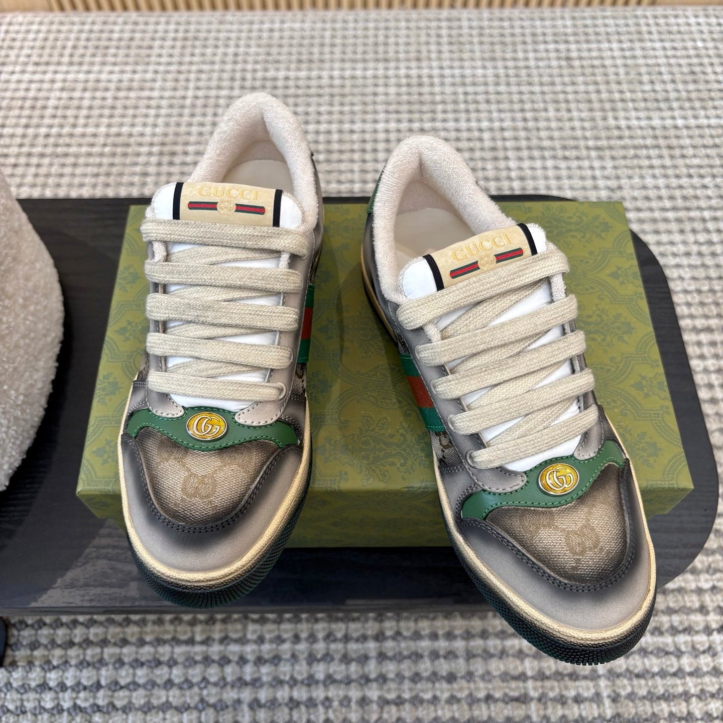 GUCCI 26S SNEAKERS IN GREY GRADIENT CANVAS