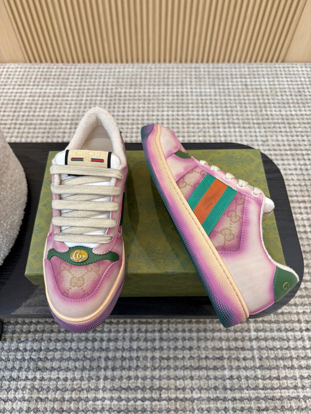 GUCCI 26S SNEAKERS IN PURPLE GRADIENT CANVAS