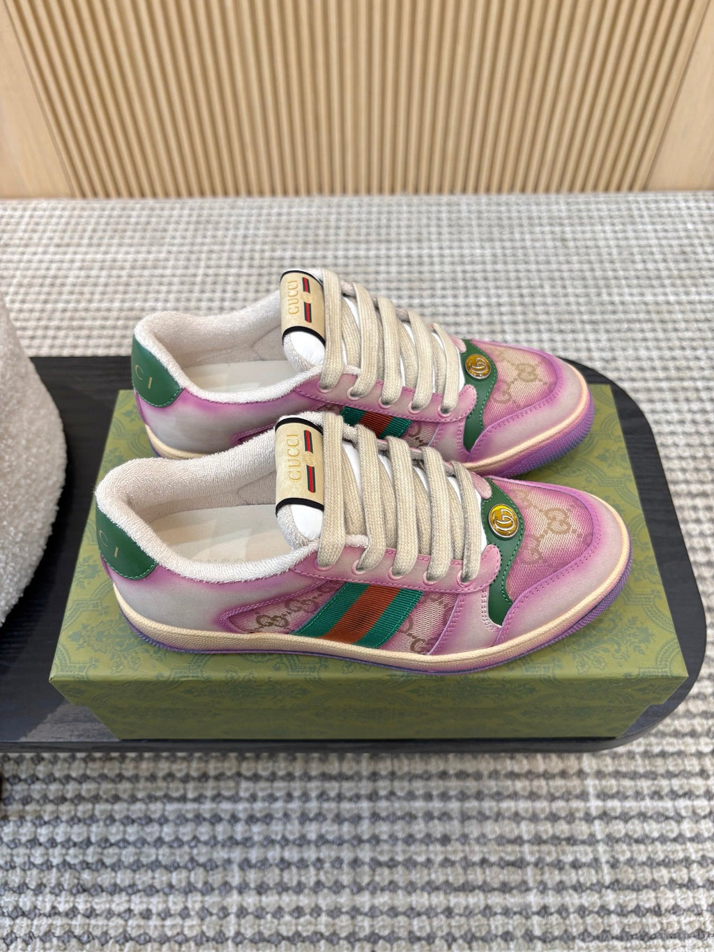 GUCCI 26S SNEAKERS IN PURPLE GRADIENT CANVAS