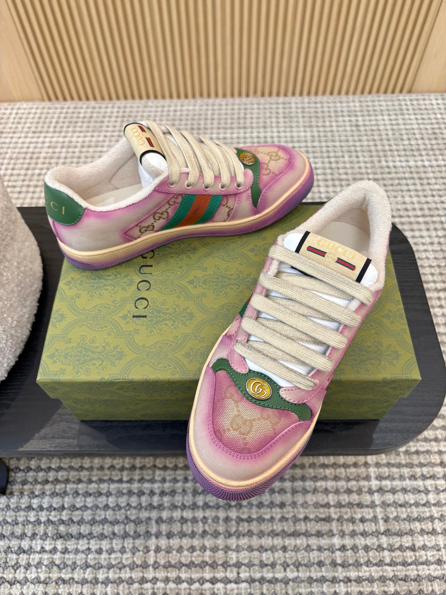 GUCCI 26S SNEAKERS IN PURPLE GRADIENT CANVAS