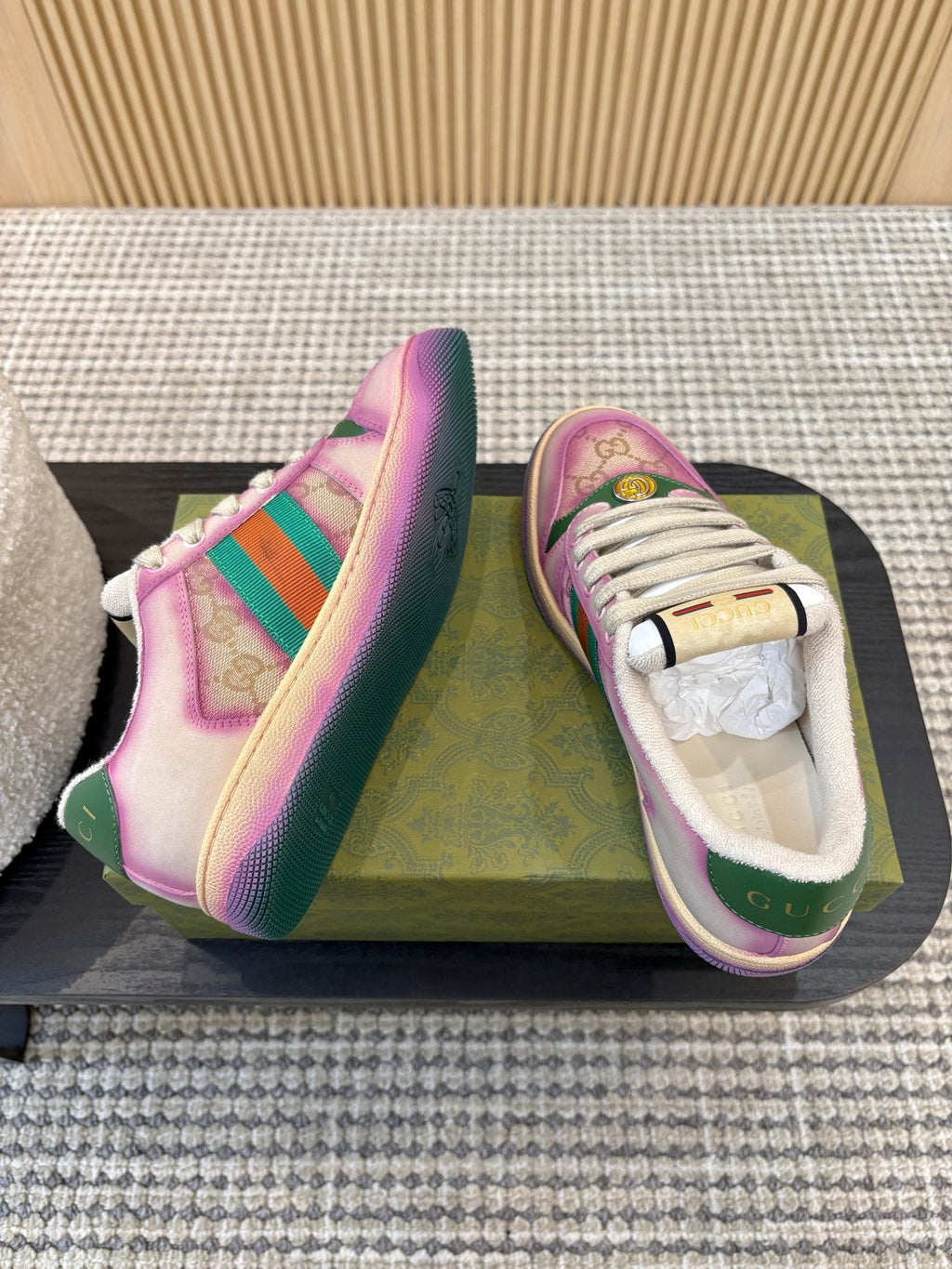 GUCCI 26S SNEAKERS IN PURPLE GRADIENT CANVAS