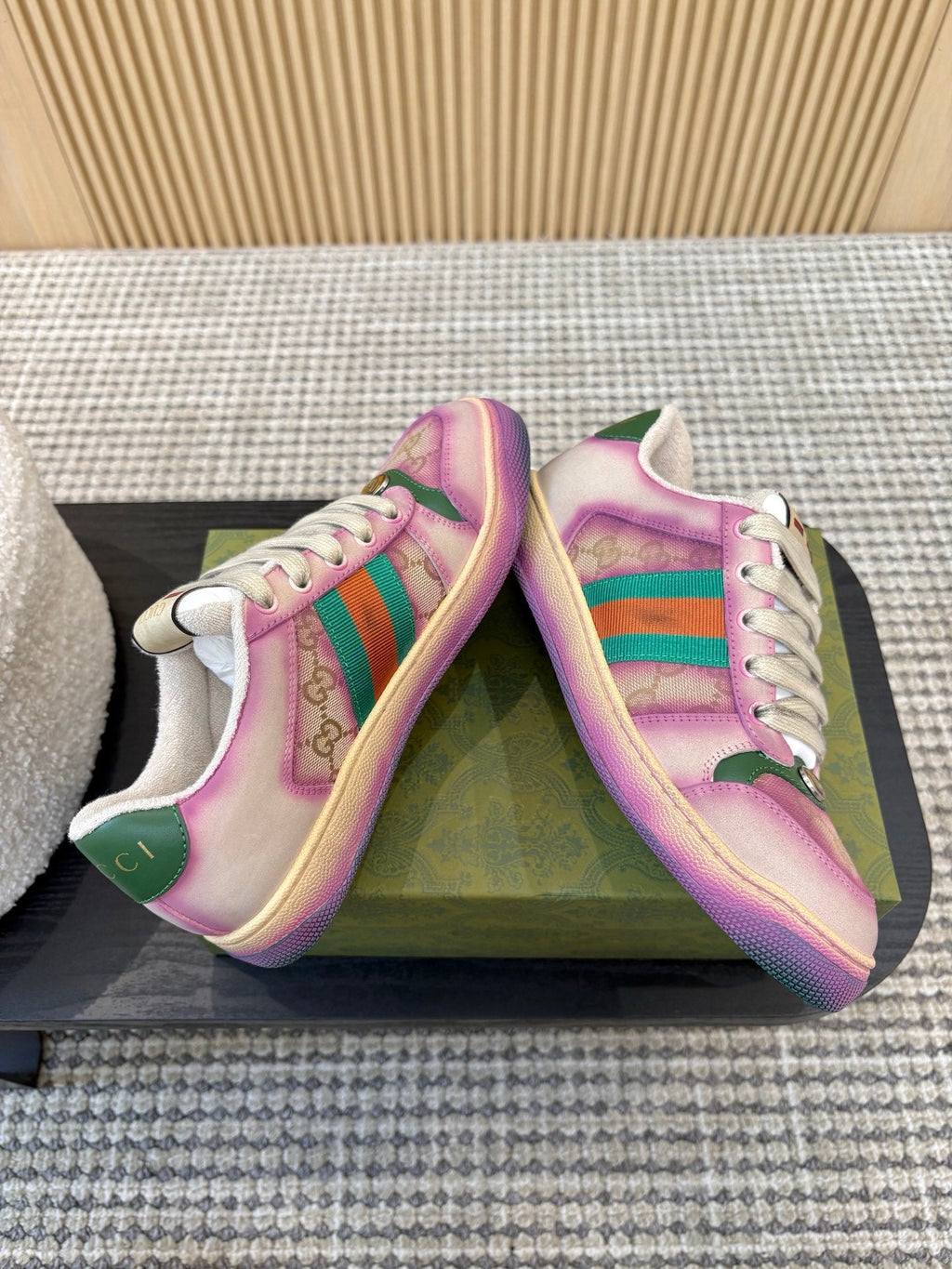 GUCCI 26S SNEAKERS IN PURPLE GRADIENT CANVAS