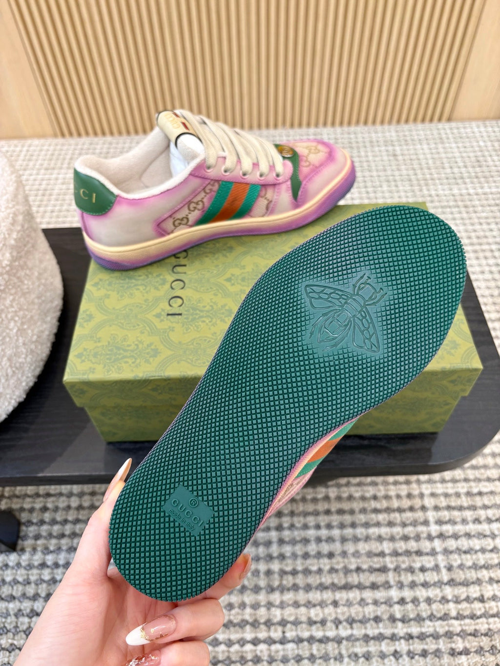 GUCCI 26S SNEAKERS IN PURPLE GRADIENT CANVAS