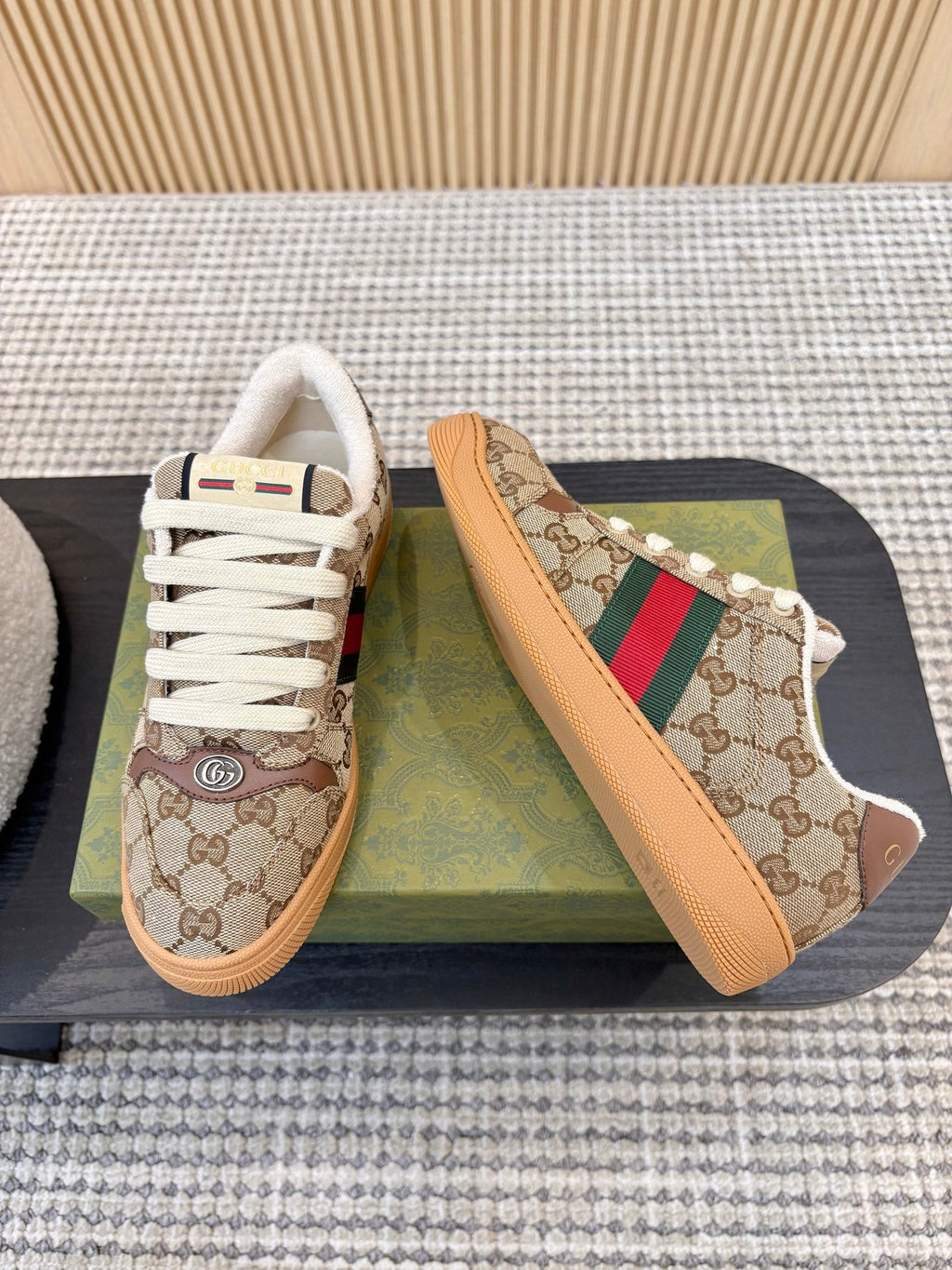 GUCCI 26S SNEAKERS IN BROWN GG CANVAS
