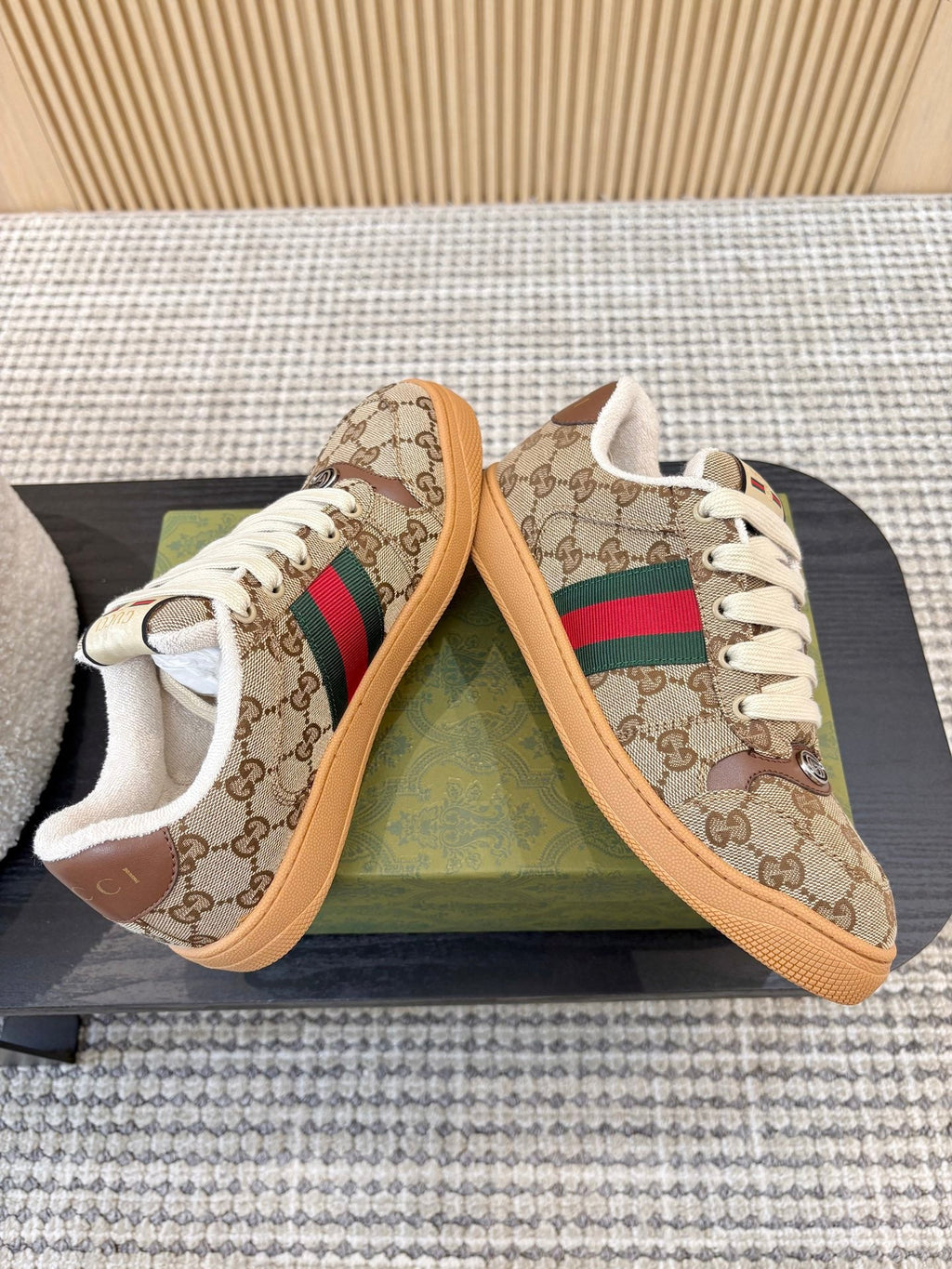 GUCCI 26S SNEAKERS IN BROWN GG CANVAS