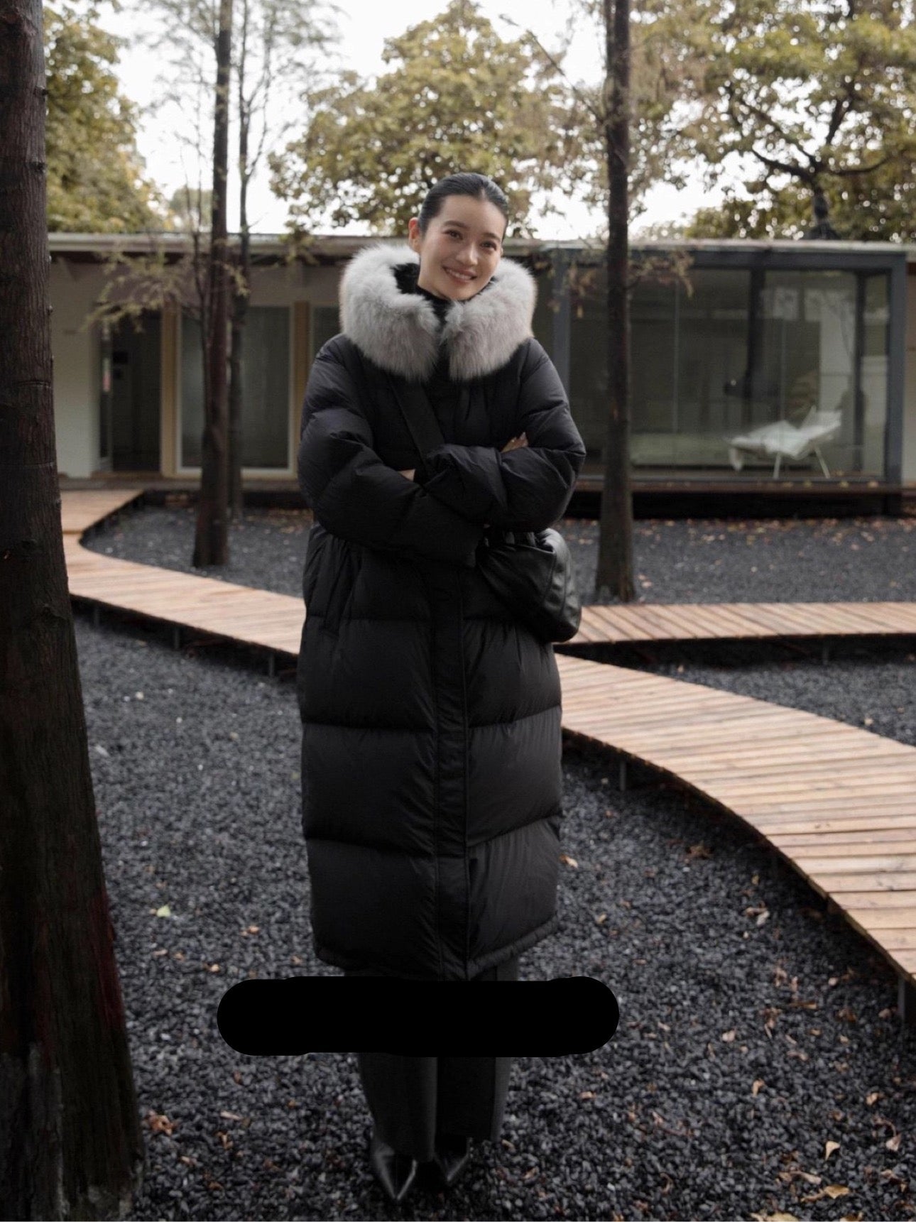 MAX MARA 25S LONG DOWN COAT WITH FOX FUR COLLAR 176