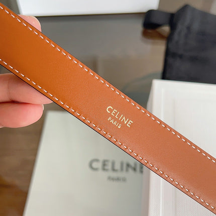 CELINE 26S BELT 25 MM IN BROWN CALFSKIN 669838