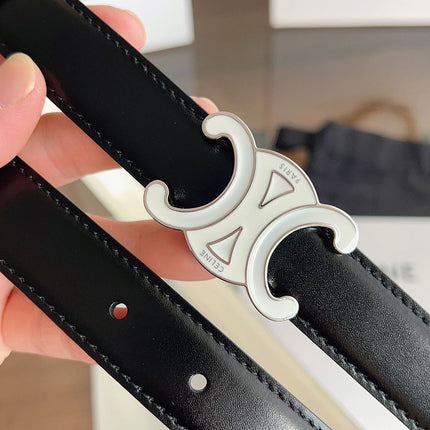 CELINE 26S REVERSIBLE BELT 25 MM IN BLACK AND WHITE CALFSKIN 669841