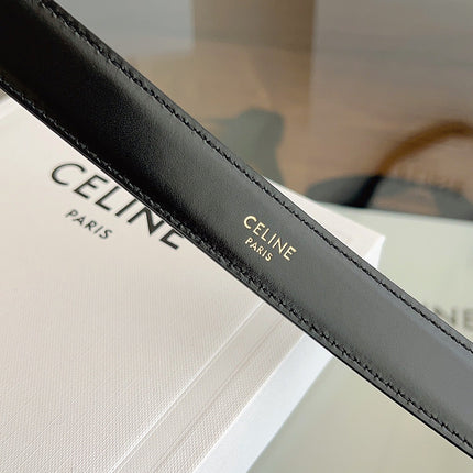 CELINE 26S BELT 25 MM IN BLACK CALFSKIN 669844