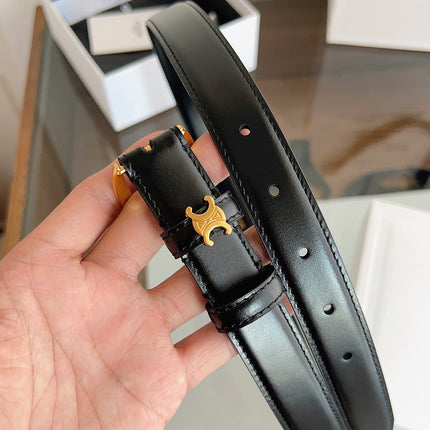 CELINE 26S BELT 25 MM IN BLACK CALFSKIN 669844