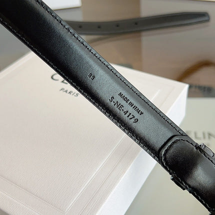 CELINE 26S BELT 25 MM IN BLACK CALFSKIN 669844