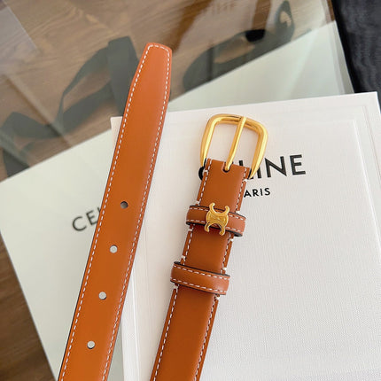 CELINE 26S BELT 25 MM IN BROWN CALFSKIN 669846