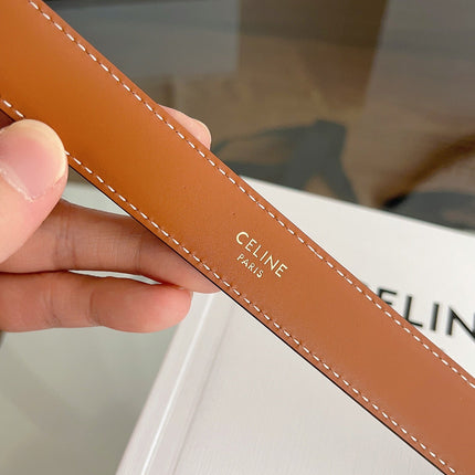 CELINE 26S BELT 25 MM IN BROWN CALFSKIN 669846