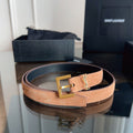 YSL 25S BELT 20 MM IN CARAMEL BROWN SUEDE 616310