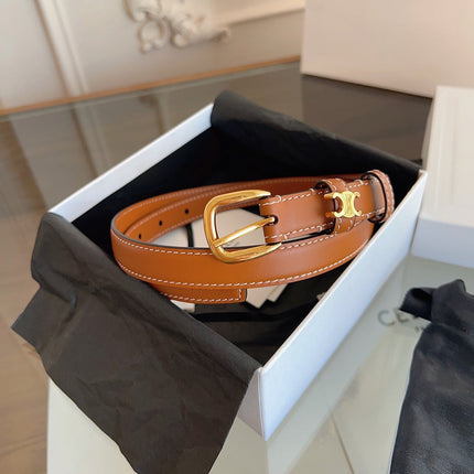 CELINE 26S BELT 18 MM IN BROWN CALFSKIN 658524