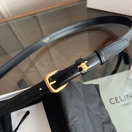 CELINE 26S BELT 18 MM IN BLACK CALFSKIN 658527