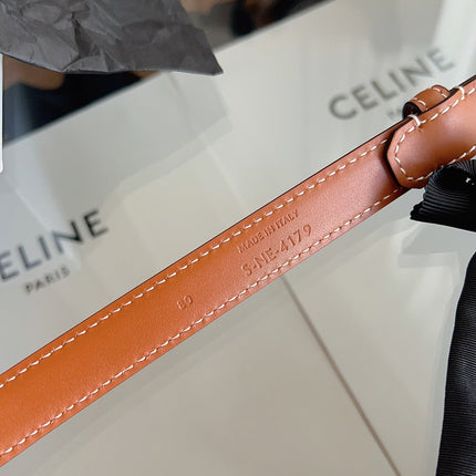 CELINE 26S BELT 18 MM IN BROWN CALFSKIN 658528