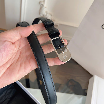 CELINE 26S BELT 18 MM IN BLACK CALFSKIN 658530