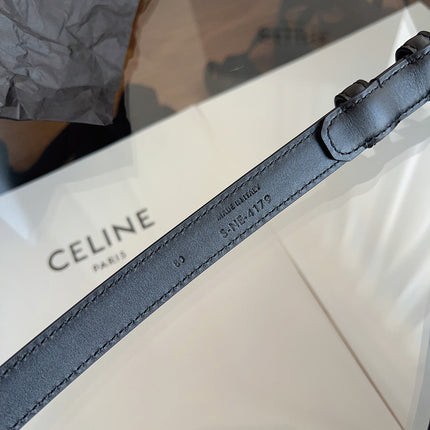 CELINE 26S BELT 18 MM IN BLACK CALFSKIN 658530