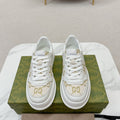 GG TRAINER WHITE CALFSKIN WITH PATTERN