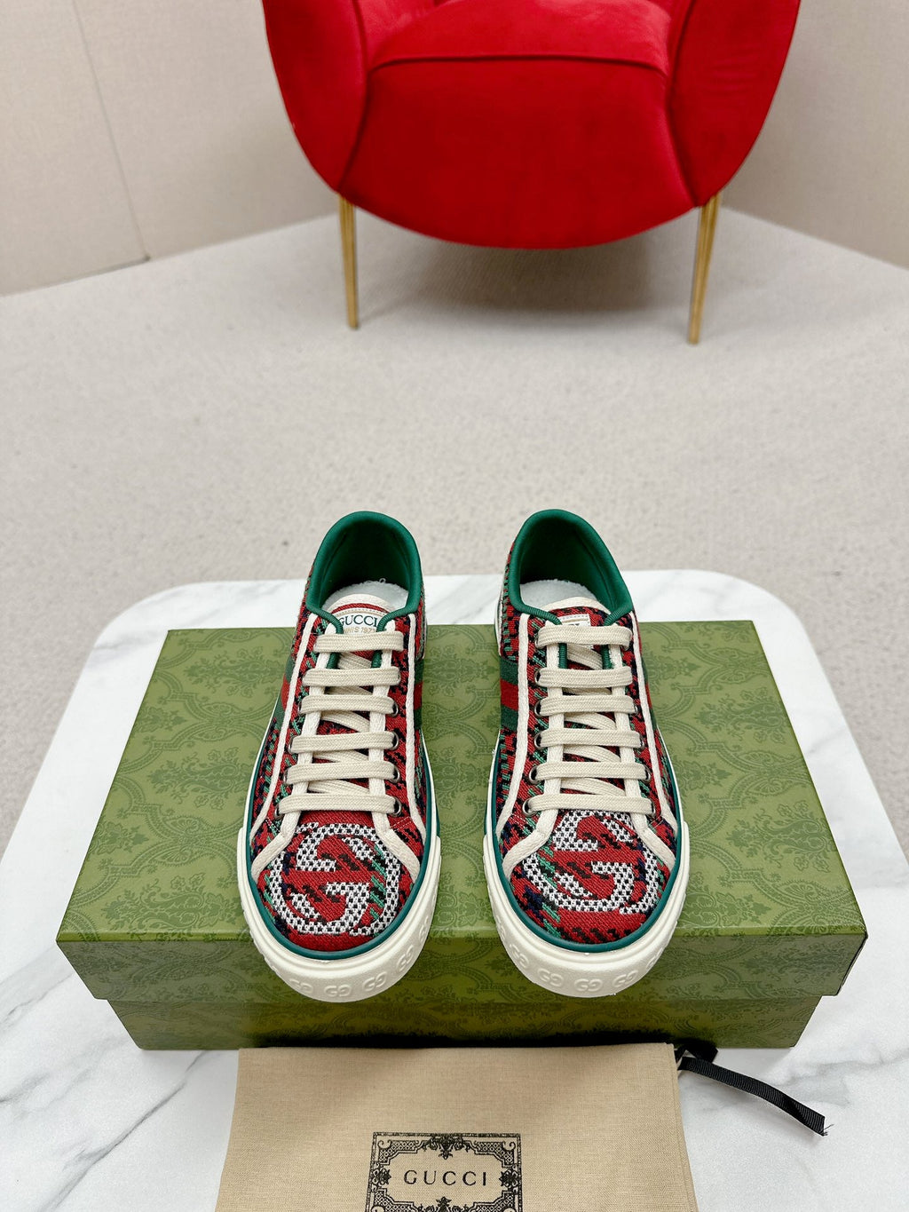 GUCCI 26S LOW TOP SNEAKERS IN MULTICOLOR CANVAS STYLE 21