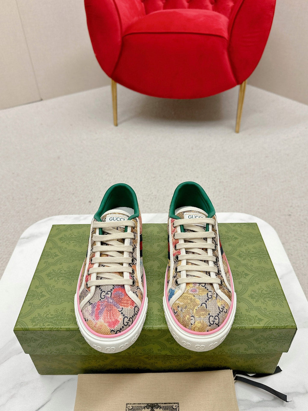 GUCCI 26S LOW TOP SNEAKERS IN MULTICOLOR CANVAS STYLE 13