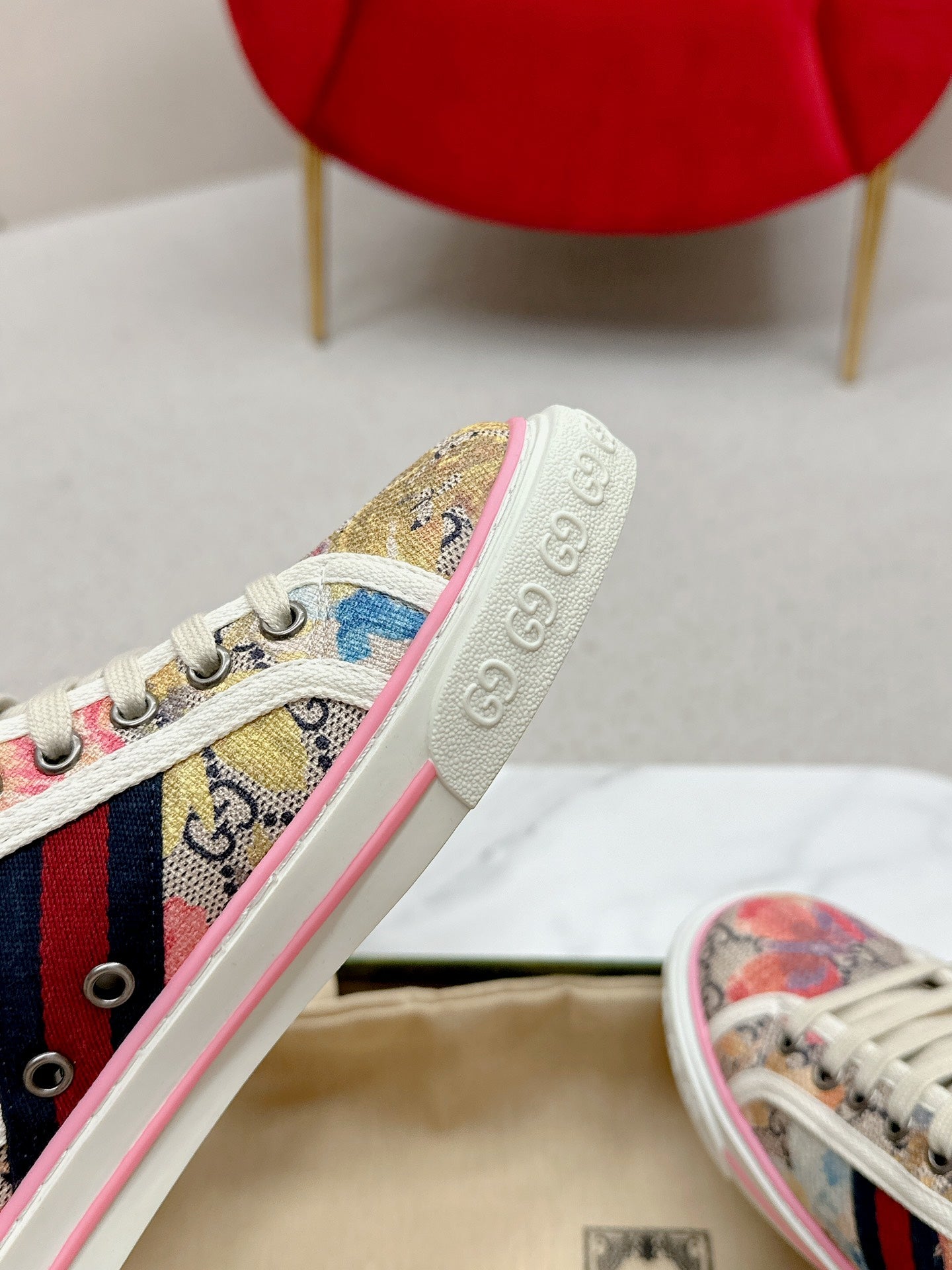 GUCCI 26S LOW TOP SNEAKERS IN MULTICOLOR CANVAS STYLE 13