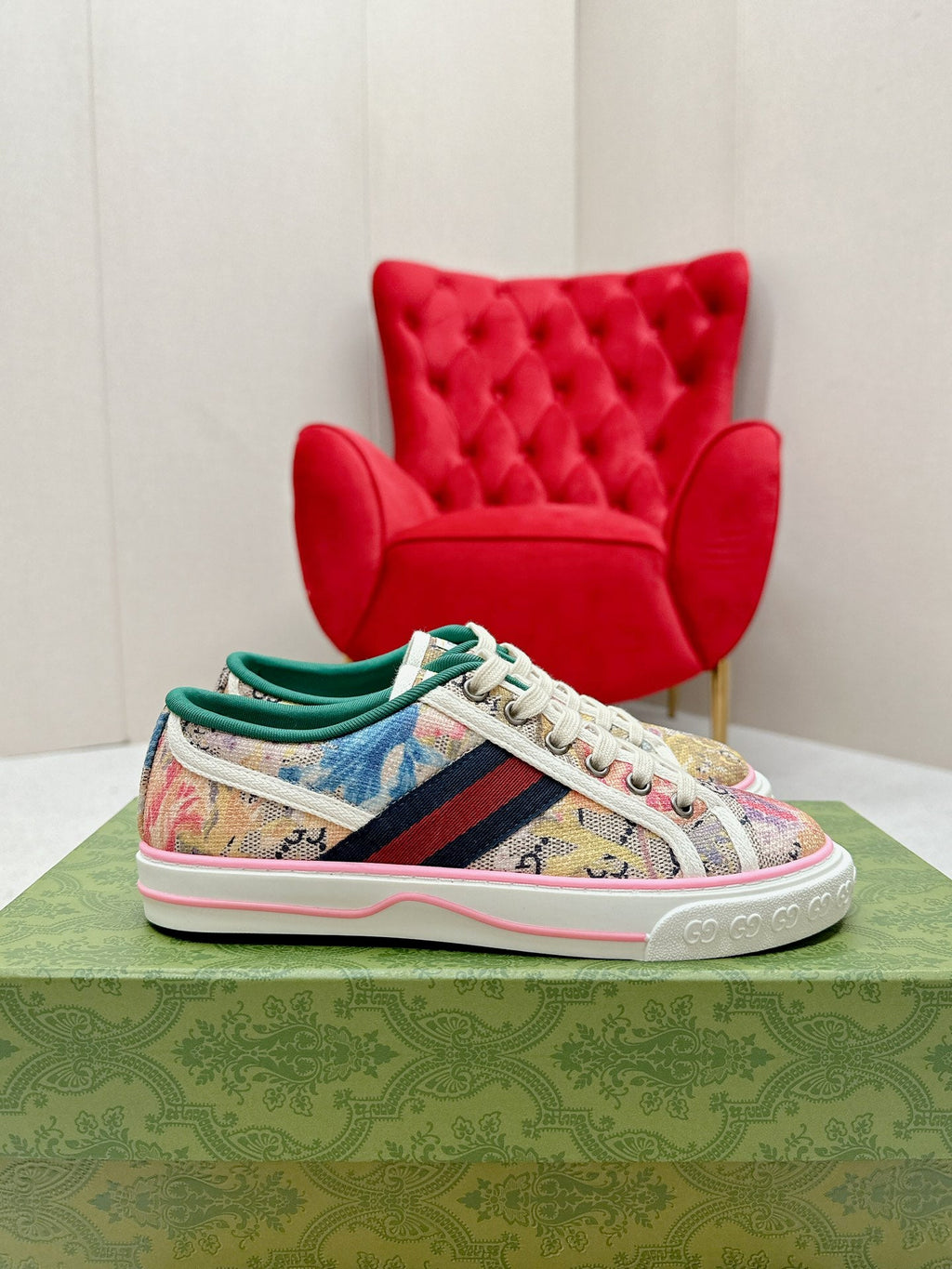 GUCCI 26S LOW TOP SNEAKERS IN MULTICOLOR CANVAS STYLE 13