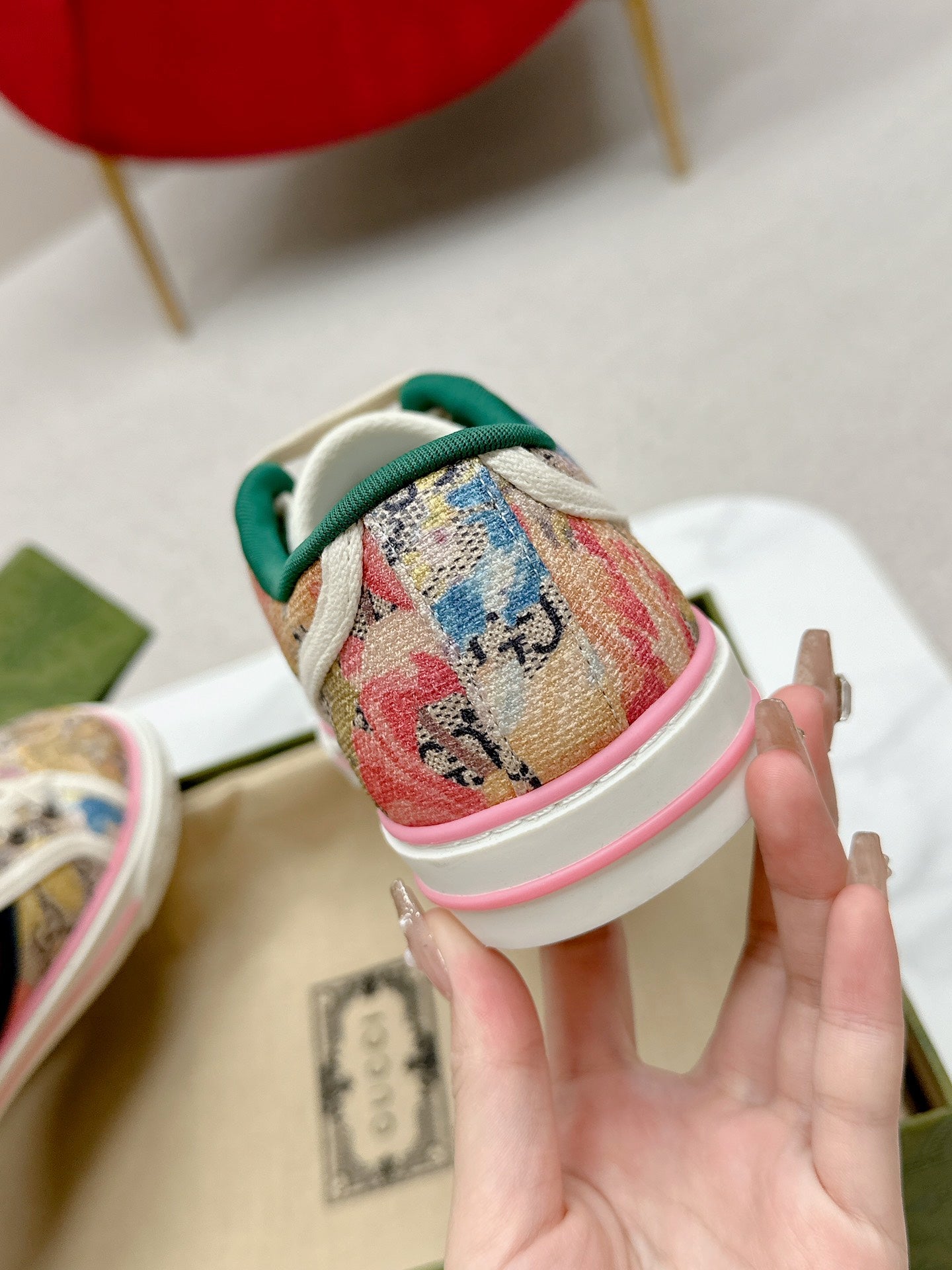 GUCCI 26S LOW TOP SNEAKERS IN MULTICOLOR CANVAS STYLE 13