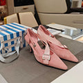 PRADA 26S POINTED-TOE HIGH-HEELED 70MM IN LIGHT PINK SUEDE