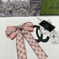 RIBBON BOW HAIR CLIP IN BABY PINK RE-NYLON ATTACHED PEARL 358259