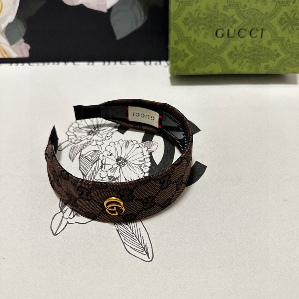 CHOCOLATE MONOGRAM CANVAS HAIRBAND 369308