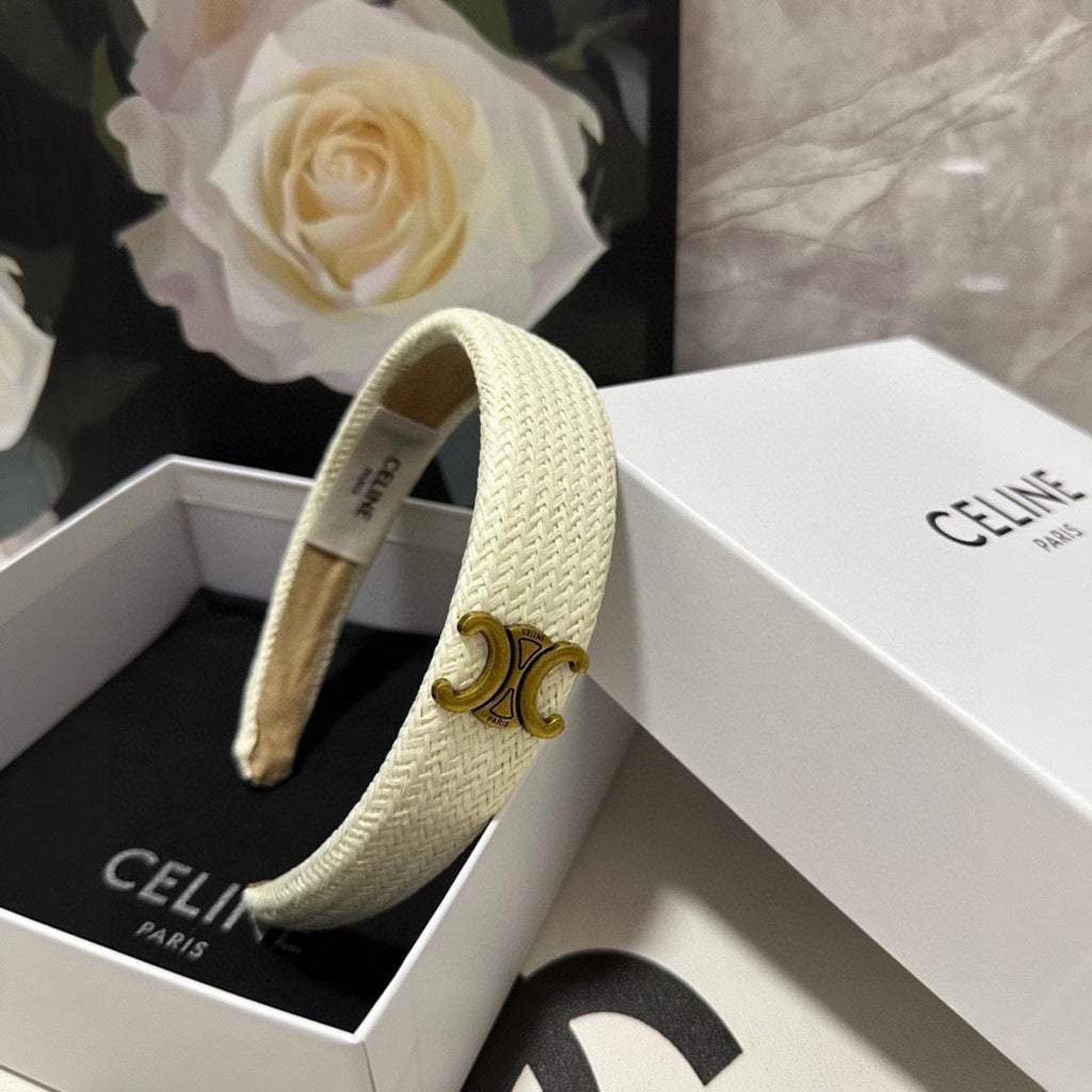 WHITE RAFFIA WOVEN HAIRBAND 369330