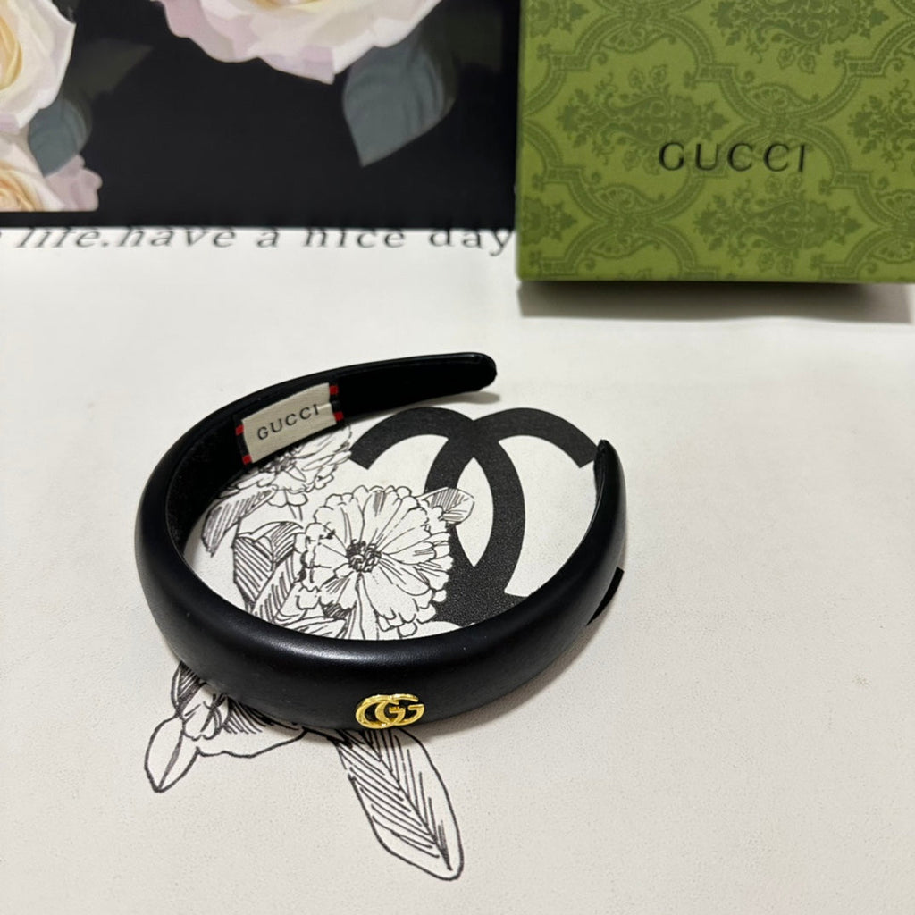 HEADBAND IN BLACK SHINY LAMBSKIN 406128