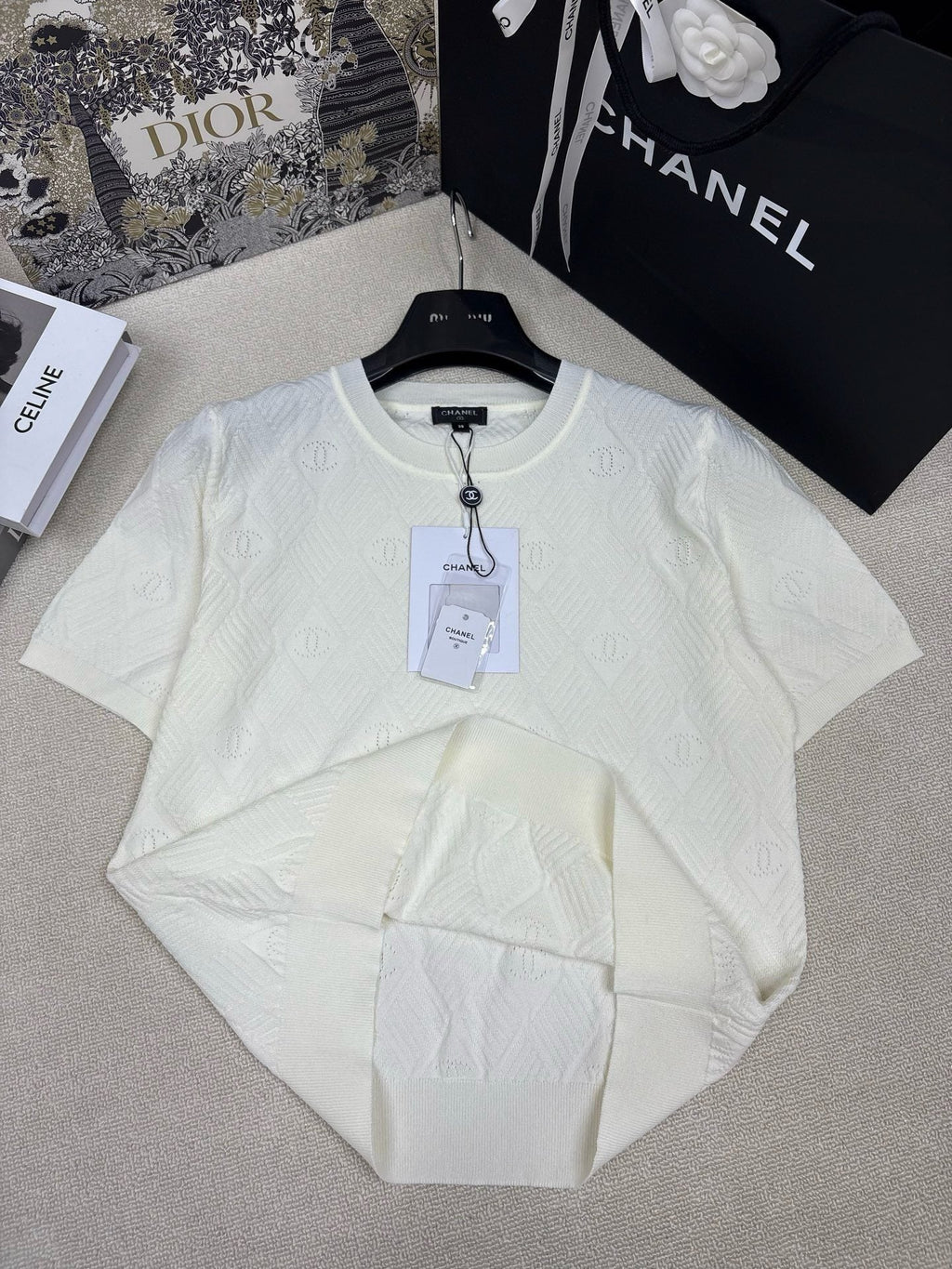 DIOR 26S SHORT-SLEEVE KNIT SWEATER 1402