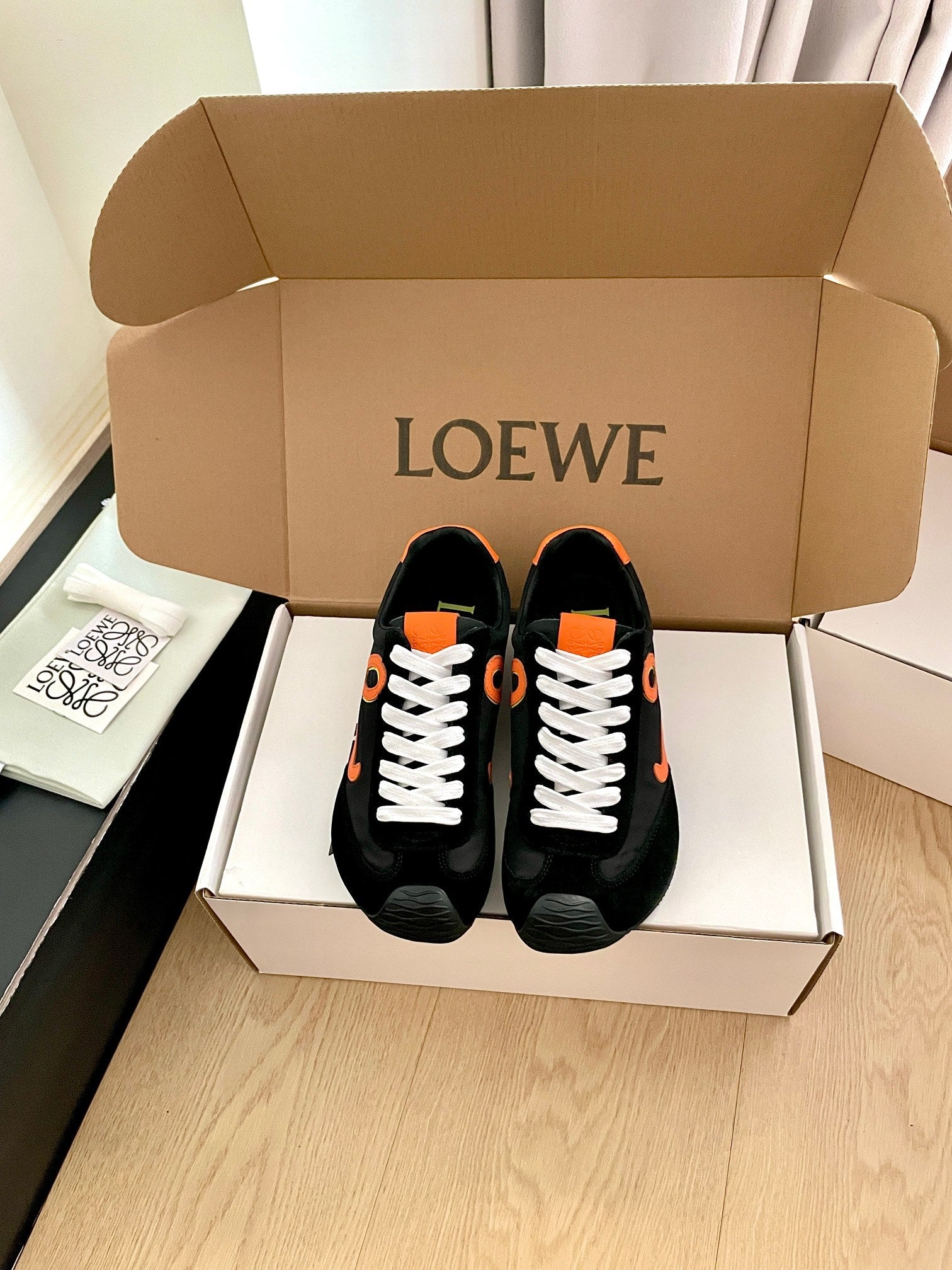 LOEWE 26S BALLET RUNNER 2.0 IN BLACK SUEDE AND NYLON