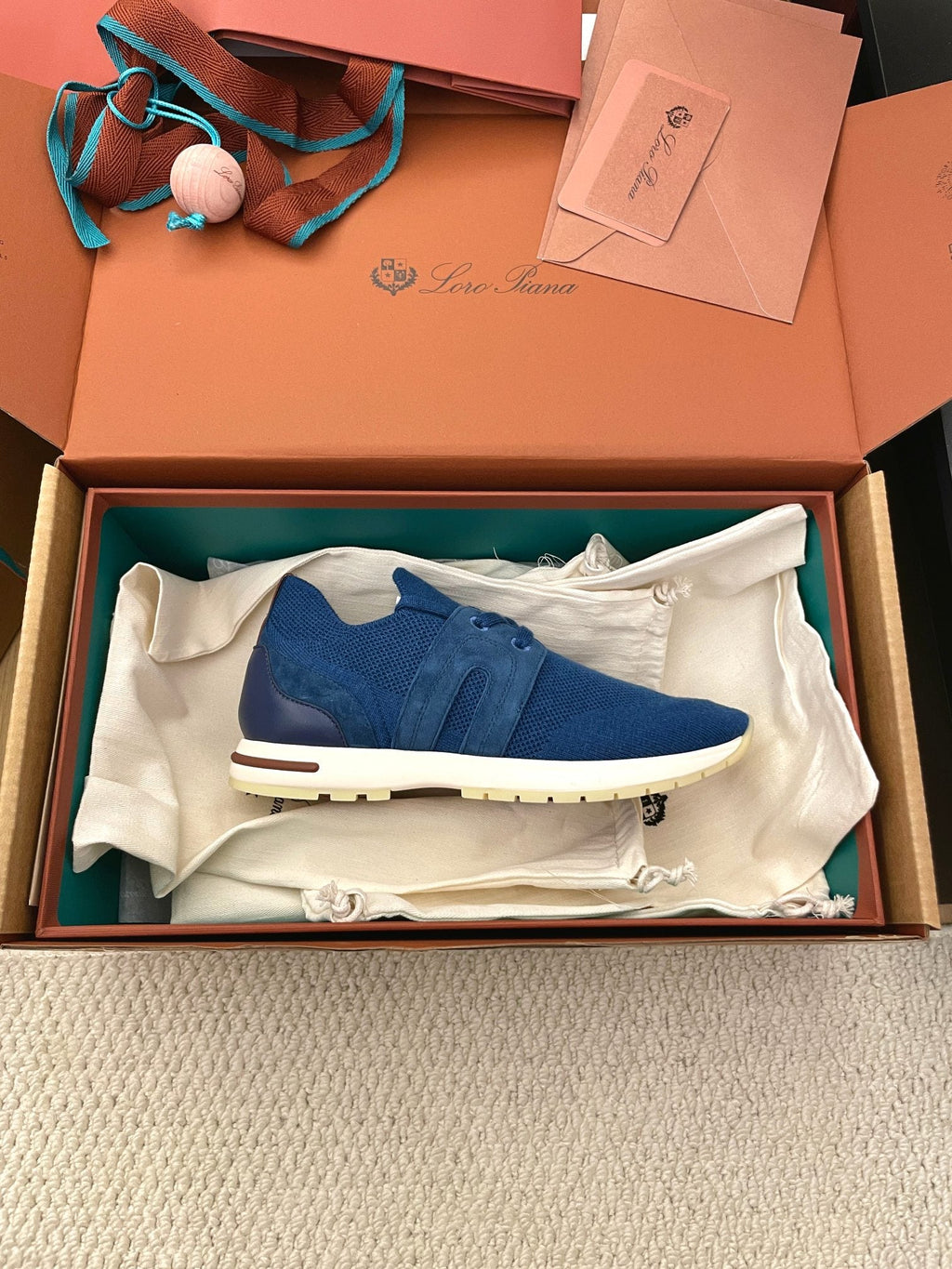 LP 26S BASIC 360 FLEXY WALK SNEAKER IN DARK BLUE FABRICS AND CALFSKIN