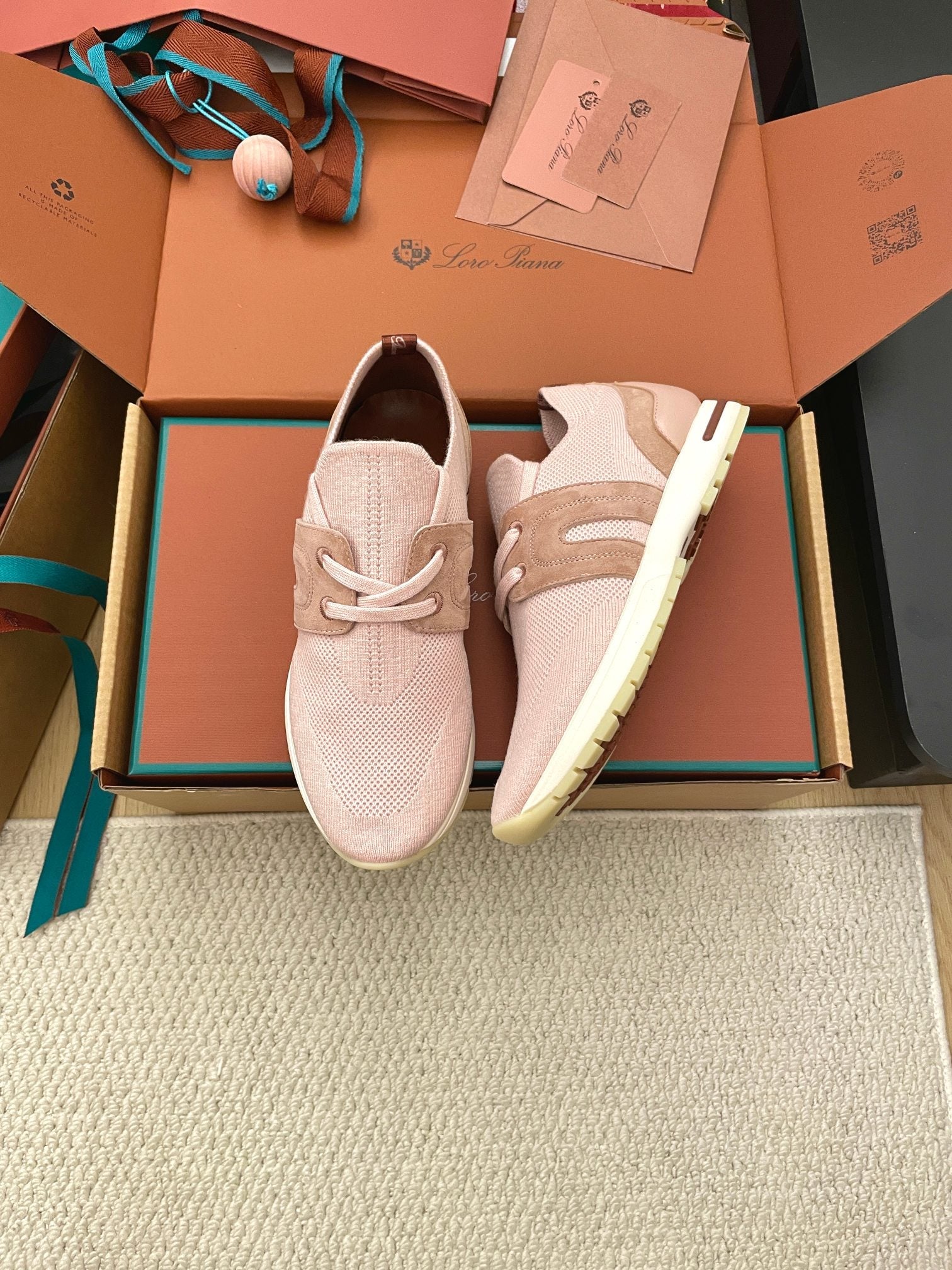 LP 26S BASIC 360 FLEXY WALK SNEAKER IN PINK FABRICS AND CALFSKIN