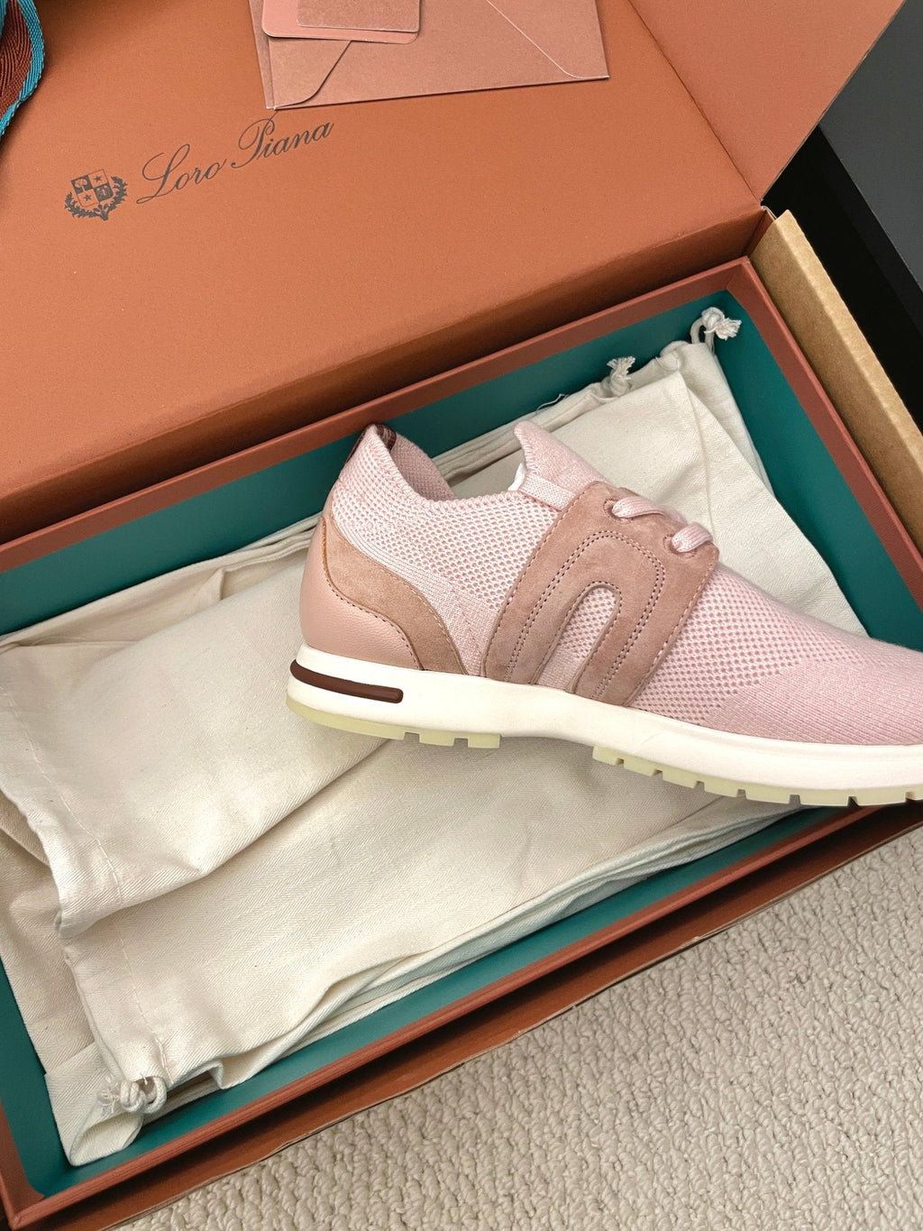 LP 26S BASIC 360 FLEXY WALK SNEAKER IN PINK FABRICS AND CALFSKIN