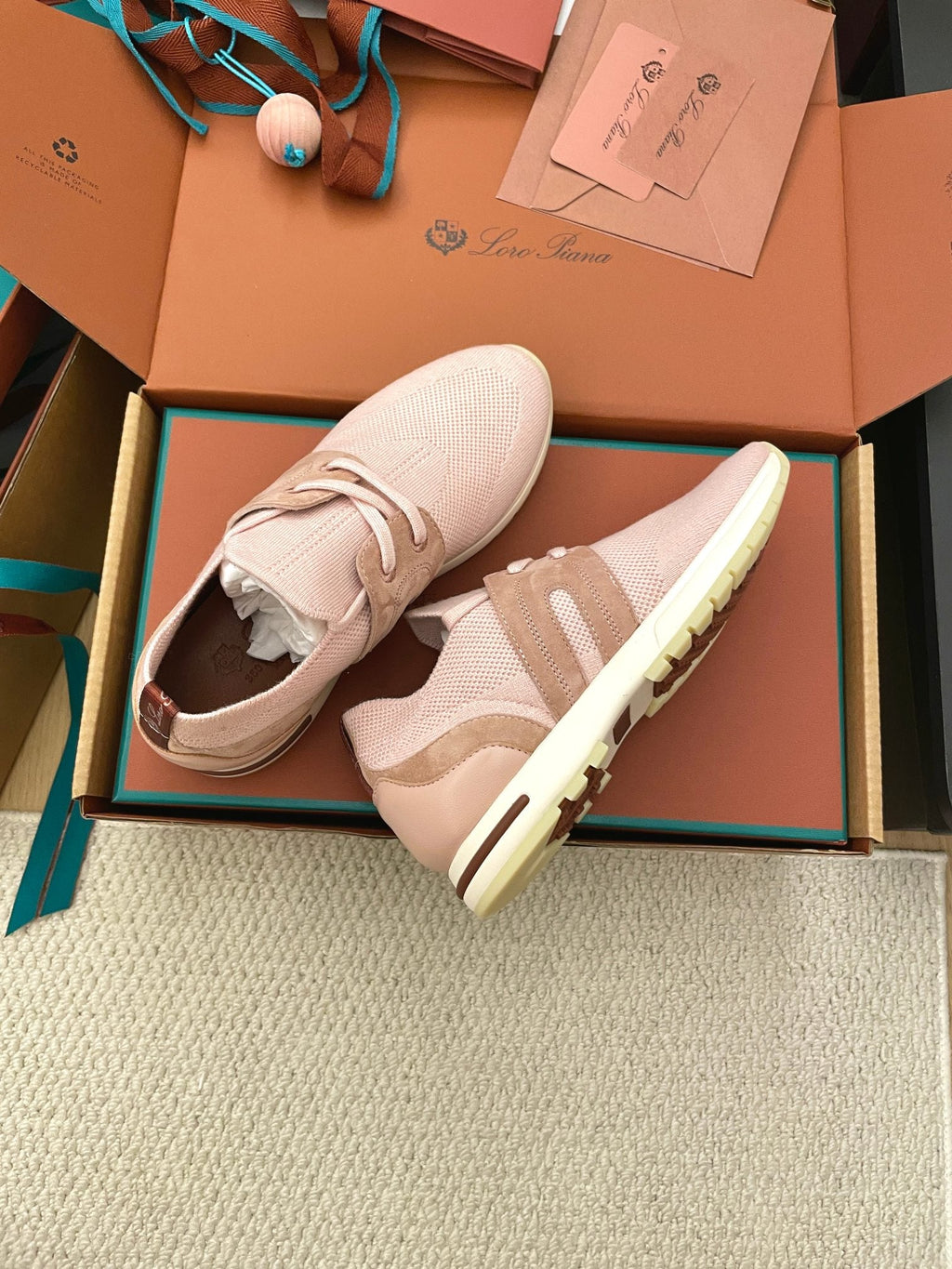 LP 26S BASIC 360 FLEXY WALK SNEAKER IN PINK FABRICS AND CALFSKIN