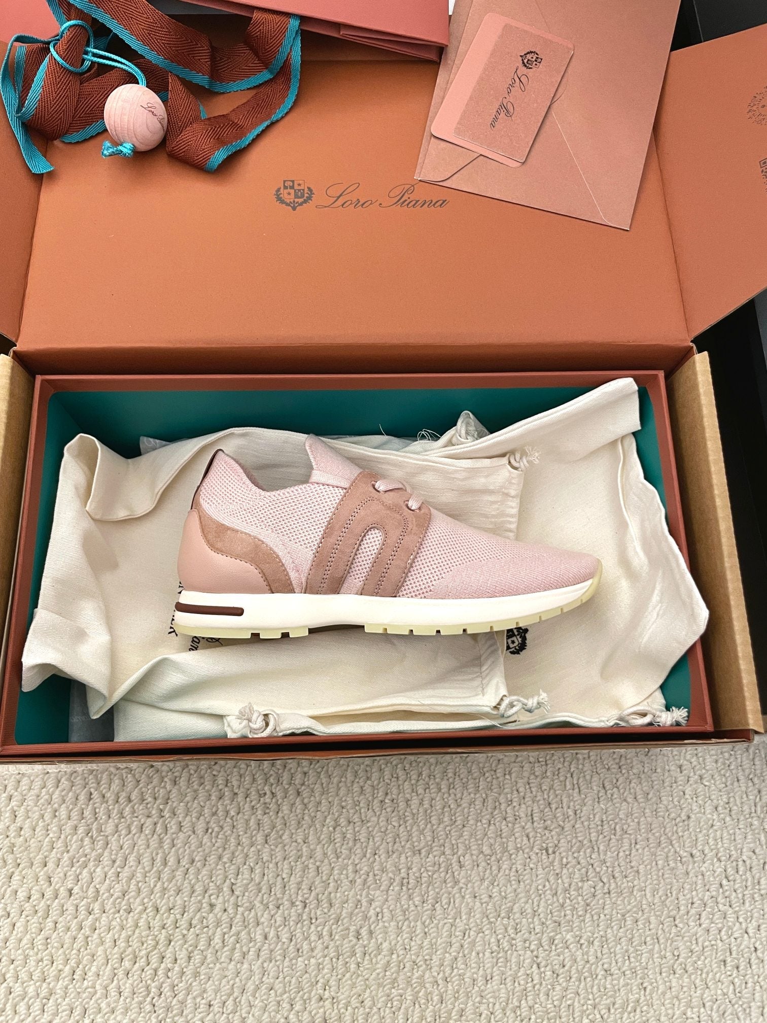 LP 26S BASIC 360 FLEXY WALK SNEAKER IN PINK FABRICS AND CALFSKIN