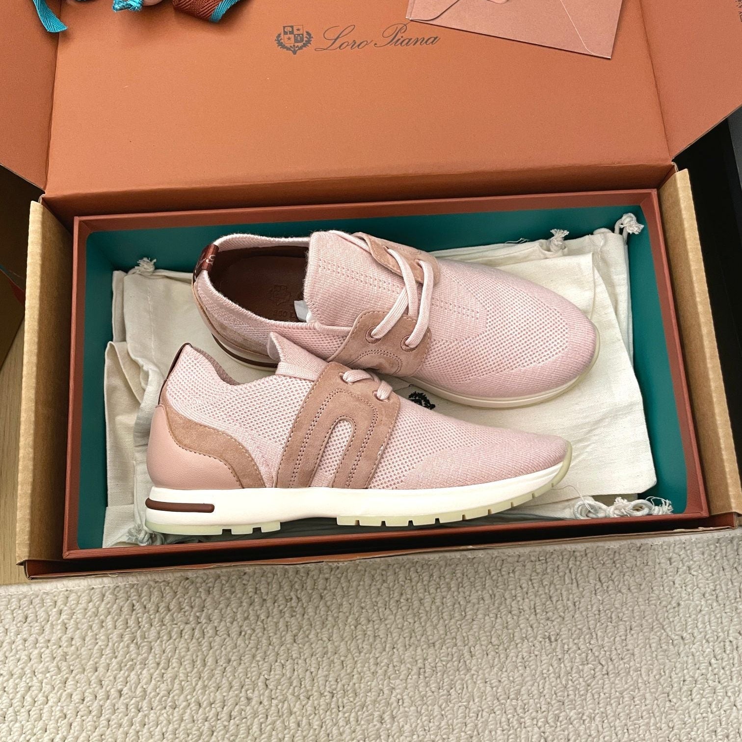 LP 26S BASIC 360 FLEXY WALK SNEAKER IN PINK FABRICS AND CALFSKIN