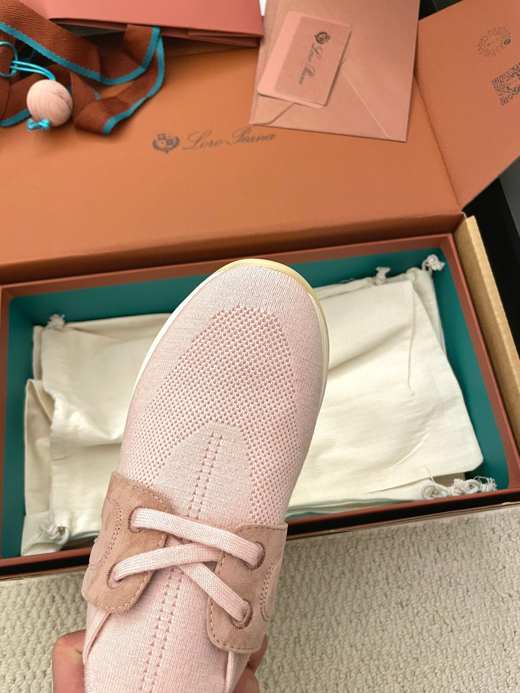 LP 26S BASIC 360 FLEXY WALK SNEAKER IN PINK FABRICS AND CALFSKIN