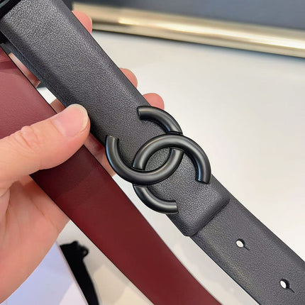 CHANEL 26S BELT 30 MM IN BLACK CALFSKIN 658694