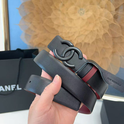 CHANEL 26S BELT 30 MM IN BLACK CALFSKIN 658694