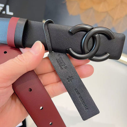 CHANEL 26S BELT 30 MM IN BLACK CALFSKIN 658694