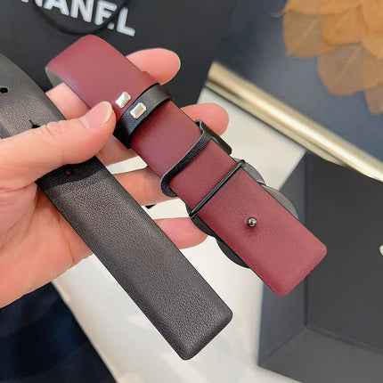 CHANEL 26S BELT 30 MM IN BLACK CALFSKIN 658694