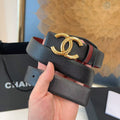 CC 26S BELT 30 MM IN BLACK CALFSKIN GOLD TONE METAL 658697